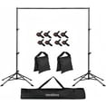 thumbnail image 1 of Soporte para Fondo Fotográfico, Ciclorama Fotografico, Porta Fondos para Fotografia, Soporte de Fondo Ajustable de 2 x 3 Metros, de 4 Patas con 8 Pinzas y 2 Bolsas de Arena, 1 of 5