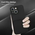 thumbnail image 2 of iPhone 13 Case Card Holder Black Liquid Silicone Soft Screen Protector Cover Shockproof Anti Scratch Microfiber Lining Full Body Protection Shell, 2 of 11