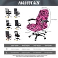 thumbnail image 6 of Renewold Leopard Print Love Pink Office Chair Cover Soft Rotating Boss Chair Slipcover for Armrest Chairs Removable Swivel Chair Slipcover Polyester Spandex Fabric Cover, L, 6 of 7