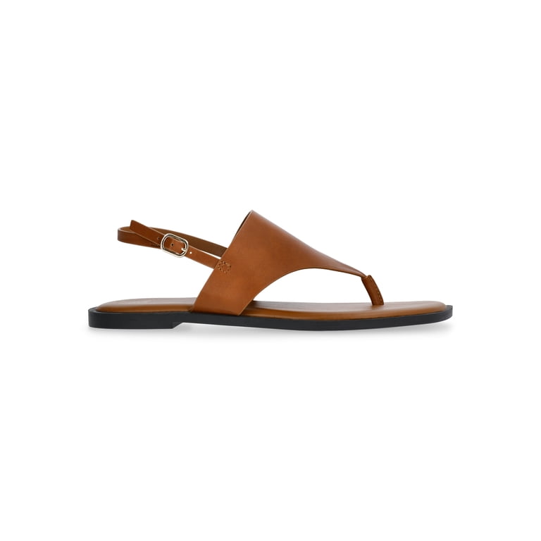 Time and Tru Women's Hooded Faux Leather Thong Sandals - Walmart.com