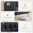 thumbnail image 6 of LAZZO Mid-Century Modern Accent Chair, Upholstered Armchair with Side Pocket for Living Room and Office, Black, 6 of 8