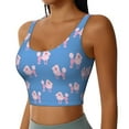 thumbnail image 2 of Fotbe Cute Poodle Dog Pattern Womens' Sports Bra Longline Wirefree Padded with Medium Support Sports Moisture-Wicking Workou Vest,Tank Top-X-Large, 2 of 7