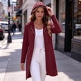 thumbnail image 7 of Besolor Womens Zip up Hoodies Long Sleeve Zip up Jackets Fall Casual Loose Fleece Thick Warm Comfy Sweatshirt Tops with Pockets(Large,Wine), 7 of 7