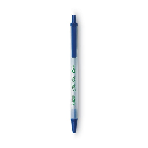 Ecolutions Clic Stic Ballpoint Pen, Retractable, Medium 1 Mm, Blue Ink, Clear Barrel, Dozen | Bundle of 10 Dozen