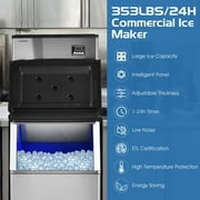 Costway Split Commercial Ice Maker 353LBS/24H Ice Machine w/ 198 LBS Storage Bin