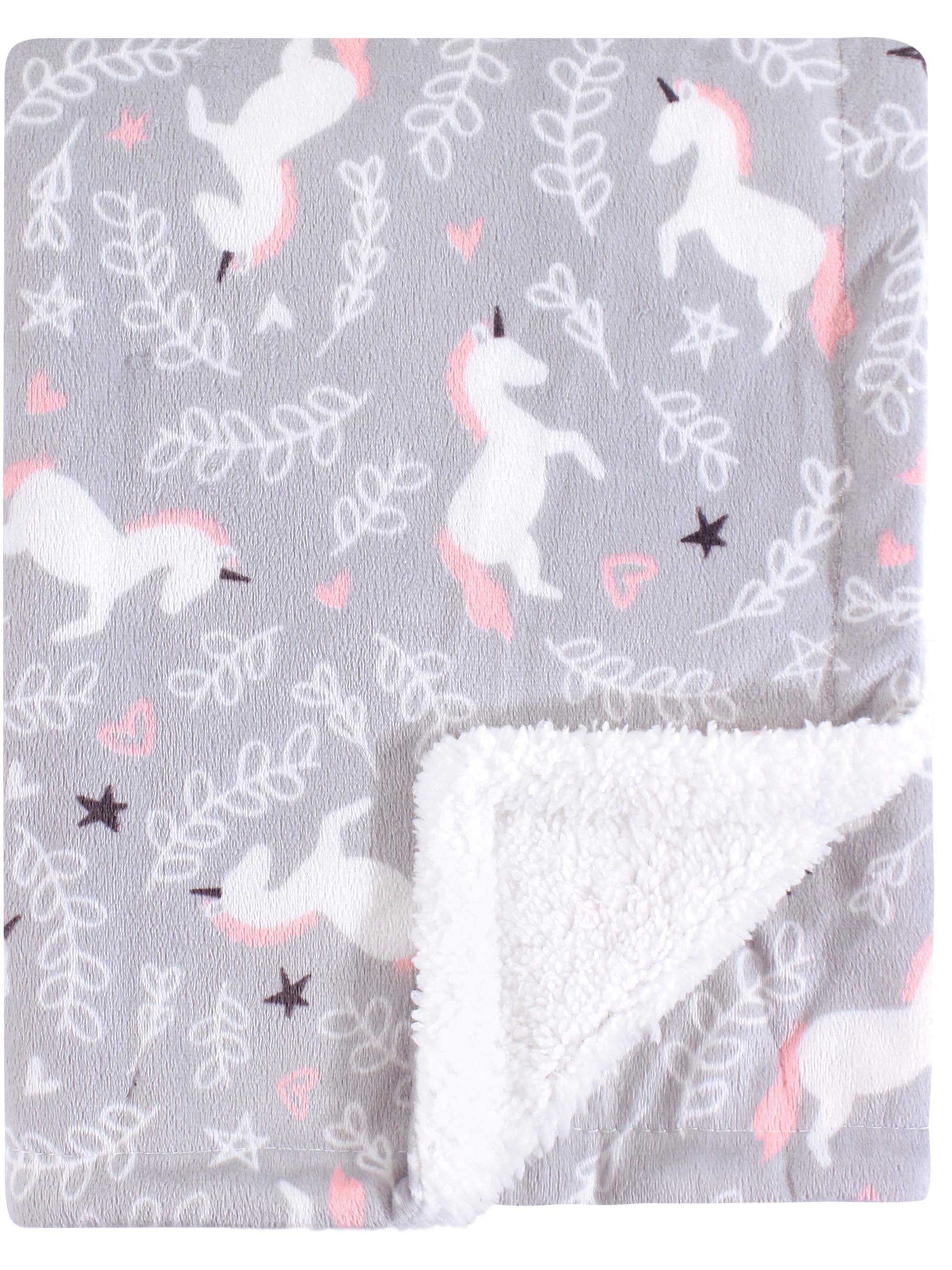 Hudson Baby Hudson Baby Boy and Girl Mink Blanket with Sherpa Back