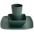 thumbnail image 3 of Gibson Home Grayson Melamine 12 Piece Square Dinnerware Set in Green, 3 of 5