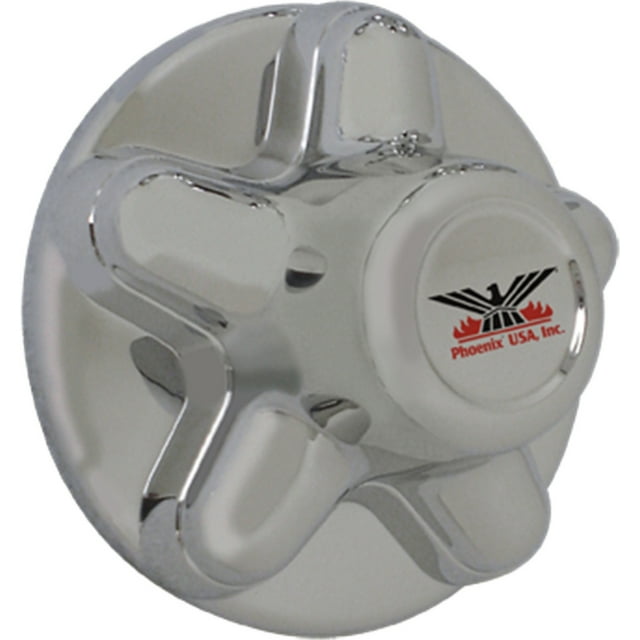 Phoenix USA Trailer Hub Cover QT545CHS QuickTrim; 5 Lug; 4-1/2 Inch Diameter; Closed Style; Chrome Plated; ABS Plastic; Single