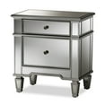thumbnail image 2 of Baxton Studio Sussie Hollywood Regency Glamour Style Mirrored 2-Drawer Nightstand, 2 of 8