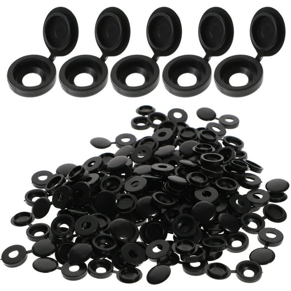 Cabinet Decor Black Screw Covers 100 Pcs Hinge Cap Articulated Plugs Washers Tops Hole
