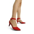 thumbnail image 4 of BURUDANI Women's Fashion Ankle Strap Pump Shoes Low Heel Pointed Toe Pump Dress Shoes, 4 of 7