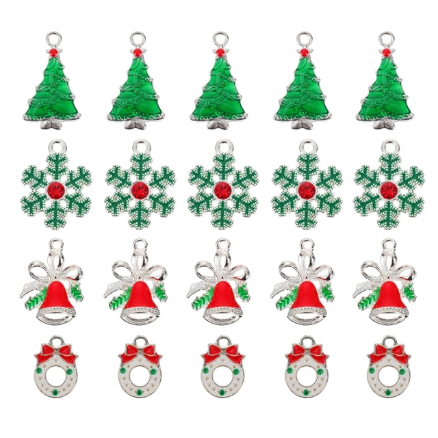 20 piezas colgante de Navidad, adorables dijes, joyería DIY, colgantes para colgar