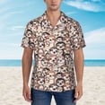 thumbnail image 2 of Vsdgher Brown Sloth Print Men's Hawaiian Shirts Button Down Tropical Holiday Beach Shirts Vacation Clothes,, 2 of 7