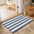 thumbnail image 2 of Entryway Rug 2'x3', Haze Blue Stripe Kitchen Runner Rugs Non-Slip Carpet Mats, Farmhouse Blue Gray Striped Bedside Rugs Runners Washable Floor Carpet for Bathroom Laundry Room, 2 of 8