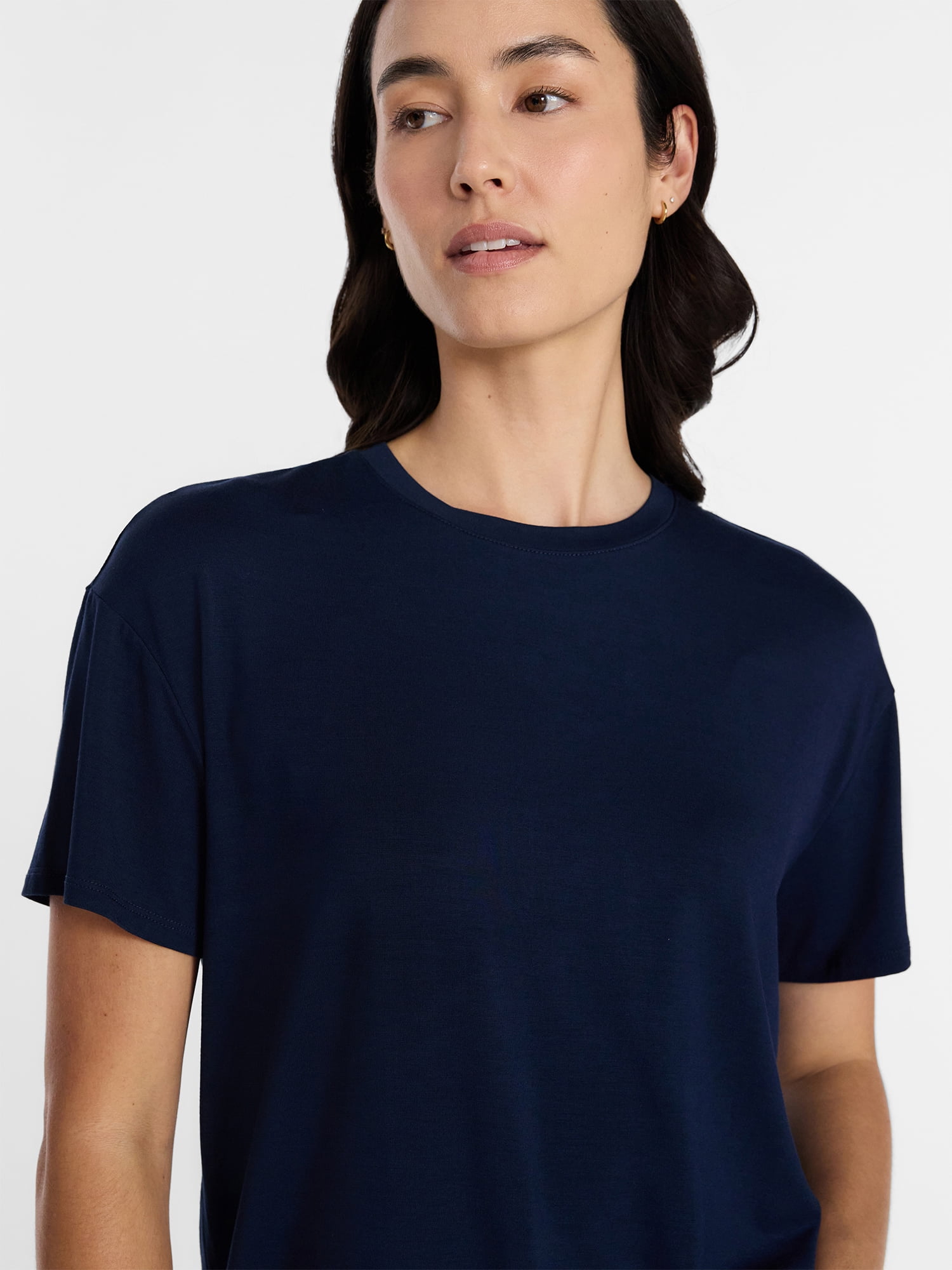 Time and Tru Women's Tunic Tee with Short Sleeves, Sizes XS-XXXL