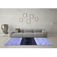 thumbnail image 3 of Ahgly Company Machine Washable Indoor Square Abstract Blue Modern Area Rugs, 3' Square, 3 of 4
