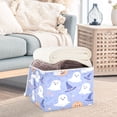 thumbnail image 3 of Yayeee Collapsible Cube Storage Bin with Lid Fabric Closet Decorative Basket with Handles, Blue Halloween, 3 of 7