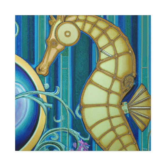 Rising Art Deco Seahorse - Canvas