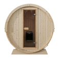 thumbnail image 6 of EuroSauna 2-Person Outdoor Barrel Sauna with Shingles, Lighting, 6kW Harvia Sauna Heater, 6 of 7