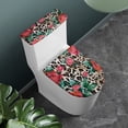thumbnail image 2 of HELLHERO Rose Leopard Print Keep Dust Stain Toilet Covers Set Soft Elastic Fabric, Fits All Toilet Shapes, Universal U-Shaped, 2 of 8