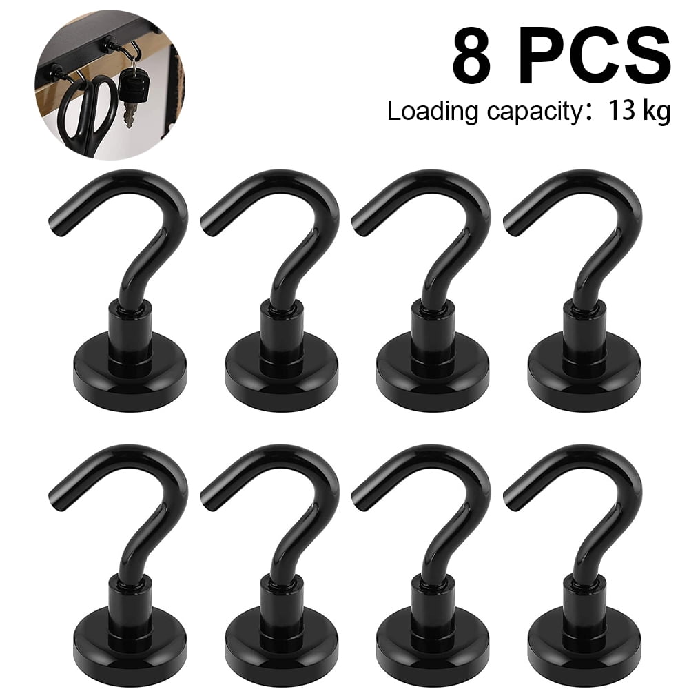 8pcs Magnetic Hooks Heavy Duty, Strong Magnet with Hook for Fridge, Super Neodymium for Hanging, Hanger for Toolbox, Cruise, Grill, and Storage Walmart.com