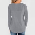 thumbnail image 4 of WREESH Womens Fashion Tunic Top Casual Crewneck Solid Color Pullover Loose Fit Long Sleeve Tops Loose Buttons Casual Pullover Sweatshirts Tops Blouses Gray, 4 of 4