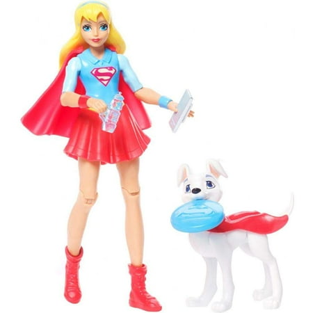- DC Super Hero Girls Supergirl 6-Inch Figure with Pet Dog, Krypto