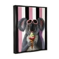 thumbnail image 3 of Stupell Industries Happy Koala Ice Cream Stripes Painting Jet Black Floating Framed Canvas Print Wall Art, Design by Lucia Heffernan, 3 of 6