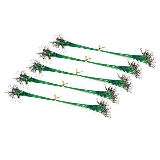 3x50 Uds. Líderes De Alambre De Pesca Líneas Antimordidas Recubiertas De Nailon, Giratorios Y Broches