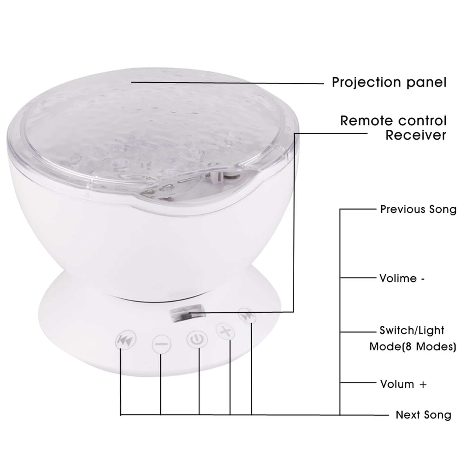 AGM Star Projector, LED Galaxy Night Light with Music Speaker & Remote Control, Bedroom Decor Gift for Kids, White