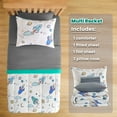 thumbnail image 3 of Sleep Zone Kids Comforter Set Full/Queen Size, Jersey Knit 7 Pieces Bedding, Super Soft and Breathable Comforter with Sheets, Pillowcases (Multi Rocket), 3 of 6