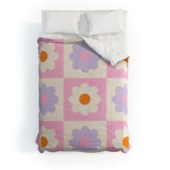 Society6 Grace Retro Flower Pattern S Comforter Cotton Full