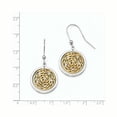 thumbnail image 2 of Sterling Silver Gold-tone Scratch-finish CZ Dangle Earrings, 2 of 2