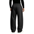thumbnail image 5 of Baggy Sweatpants Men Wide Leg Elastic Drawstring Waist Wide Leg Lounge Pants Streetwear with Pockets Black M, 5 of 8
