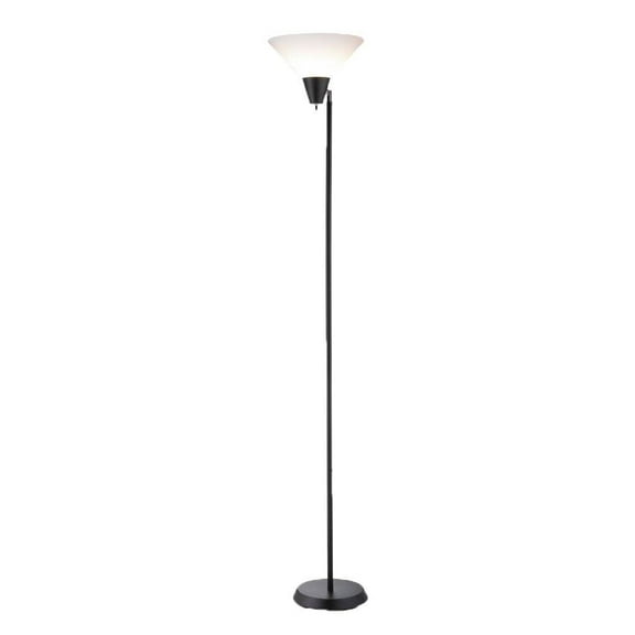 Adesso Home Decor Office Swivel Standing Floor Pole Lamp Light w/ Shade, Black