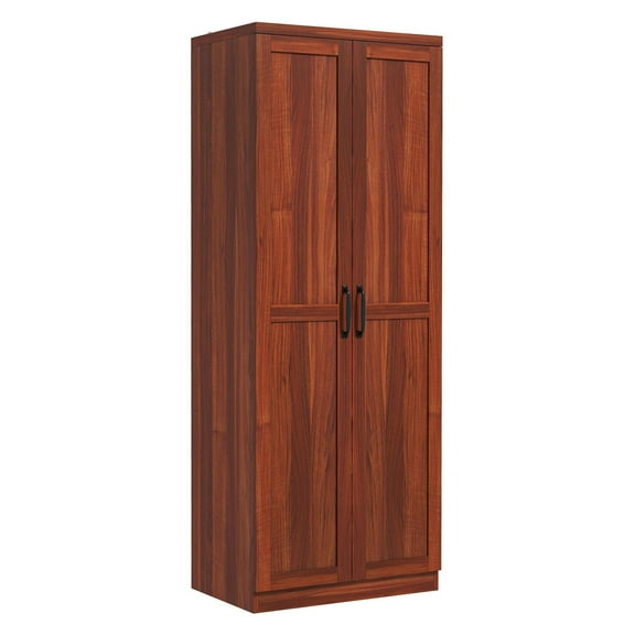 63" Kitchen Pantry Cabinet with Doors, Tall Kitchen Storage Organizer with Adjustable Shelves, Wood Pantry Cabinet for Kitchen, Living Room, Tan