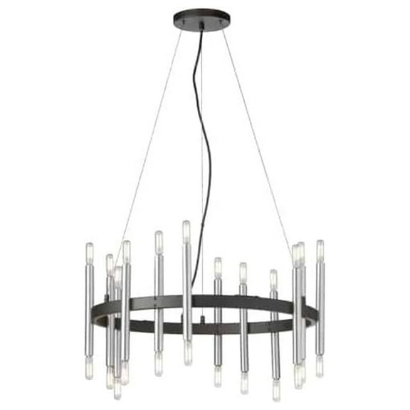 Dainolite - Derry - 24 Light Chandelier-Matte Black/Polished Chrome