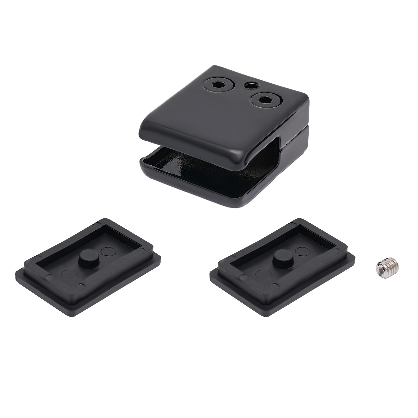 Stainless Steel Glass Clamp Clip, Black Glass Clamp Clip 8 Pieces Modern Black Square 201 Stainless Steel Glass Clamp Clip