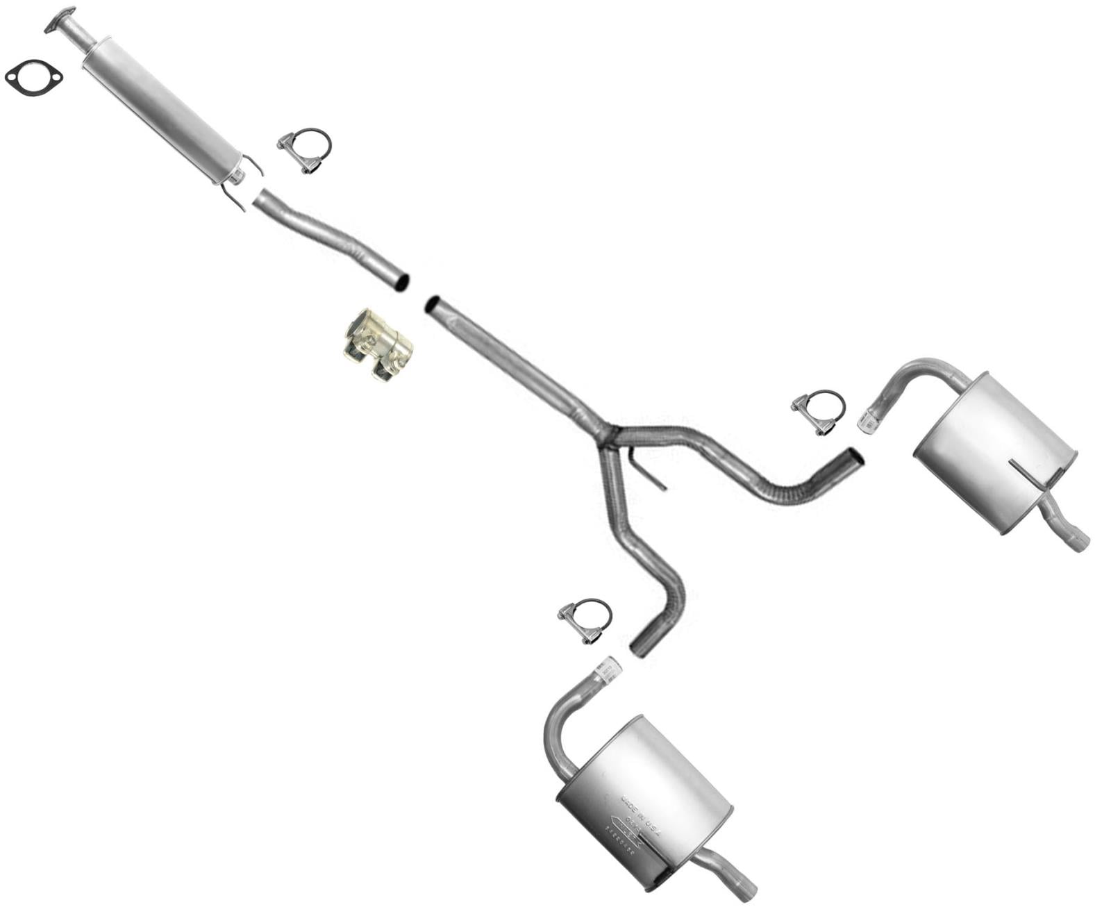 New Exhaust System Pipe Dual Muffler For 20102015 2.5L Nissan Altima 4