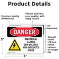 thumbnail image 2 of (2 Pack) Electrical Hazard Low Voltage OSHA Danger Sign 5 Inch X 3.5 Inch Vinyl Label Decal Sticker Weather Resistant, UV Protected for Workplace, Business, and Construction Site, Made, 2 of 7