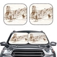 thumbnail image 2 of Balery 2 Piece Western Desert Cowboys Car Windshield Sun Shade|Foldable Front Windshield Shade for Car Front Window for Most Sedans SUV Truck-Medium, 2 of 7