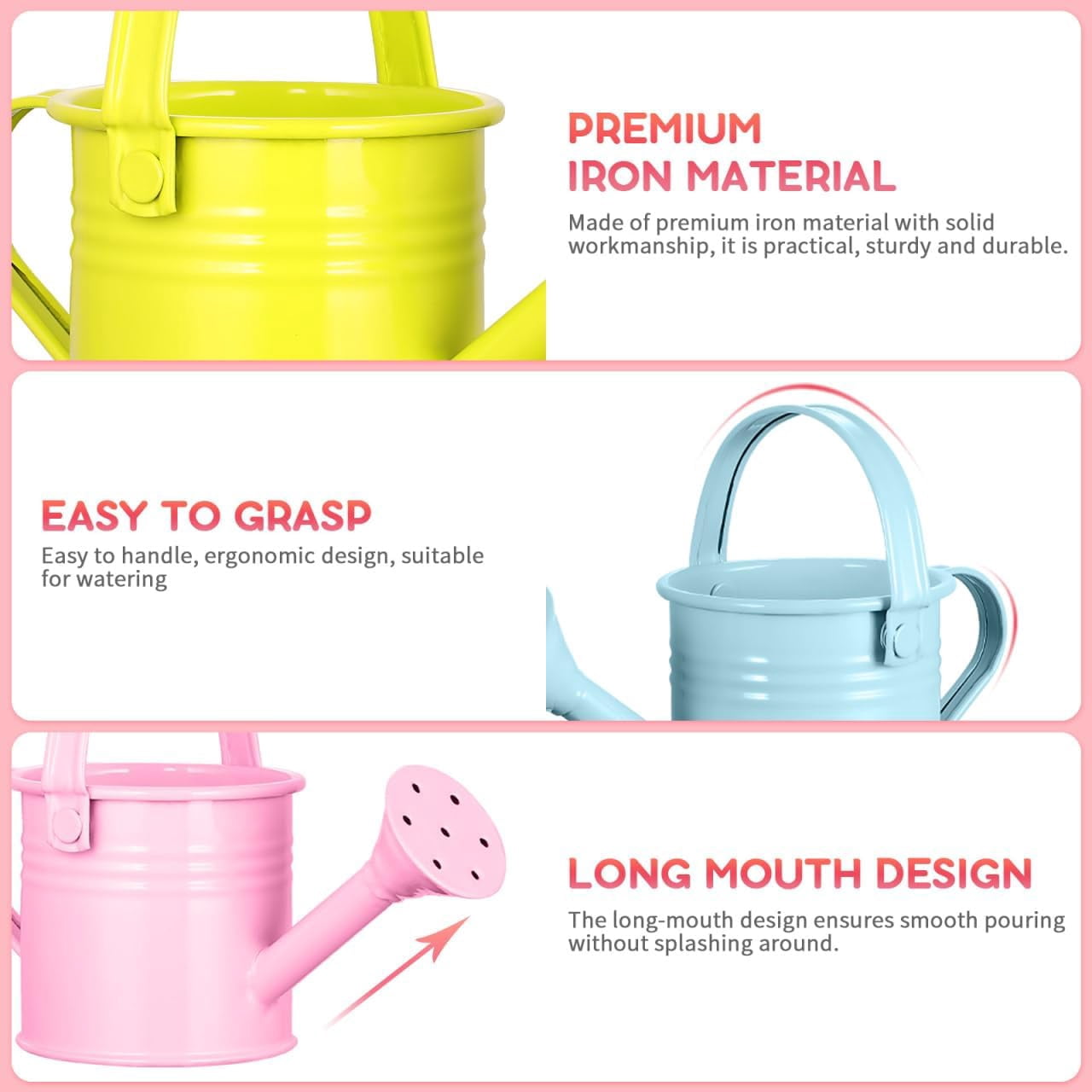 5pcs Small Watering Can Mini Metal Cans for Girls Boys Indoor Plants Garden Home Craft Housewarming