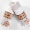 thumbnail image 2 of Die Caprie Turkish Hand Towels Set of 2 | 100% Cotton, 16 x 40 Inches | Decorative Bathroom Towel for Hand, Face, Gym, Yoga, Dishcloth, Kitchen and Bath (2 Hand Towels, Cream), 2 of 5