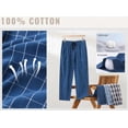 thumbnail image 6 of MoFiz Men's Plaid Print Woven Pajama Pants Cotton Loungewear Sleep Bottoms 3PACK, 6 of 10