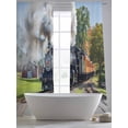 thumbnail image 5 of Steam Train Sheer Curtains 2 Panels Set Hose Green Tree Nature Landscape Countryside Sheer Window Curtains Light Filtering Rod Pocket Voile Drapes for Bedroom Living Room 52"X96", 5 of 8