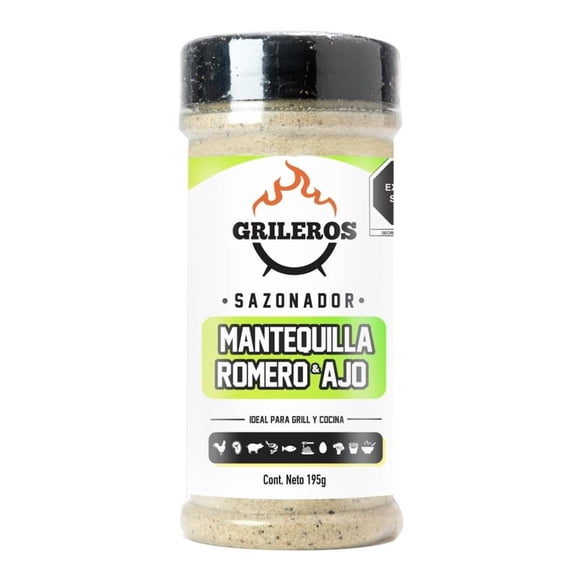 Sazonador Grileros mantequilla romero y ajo 195 g