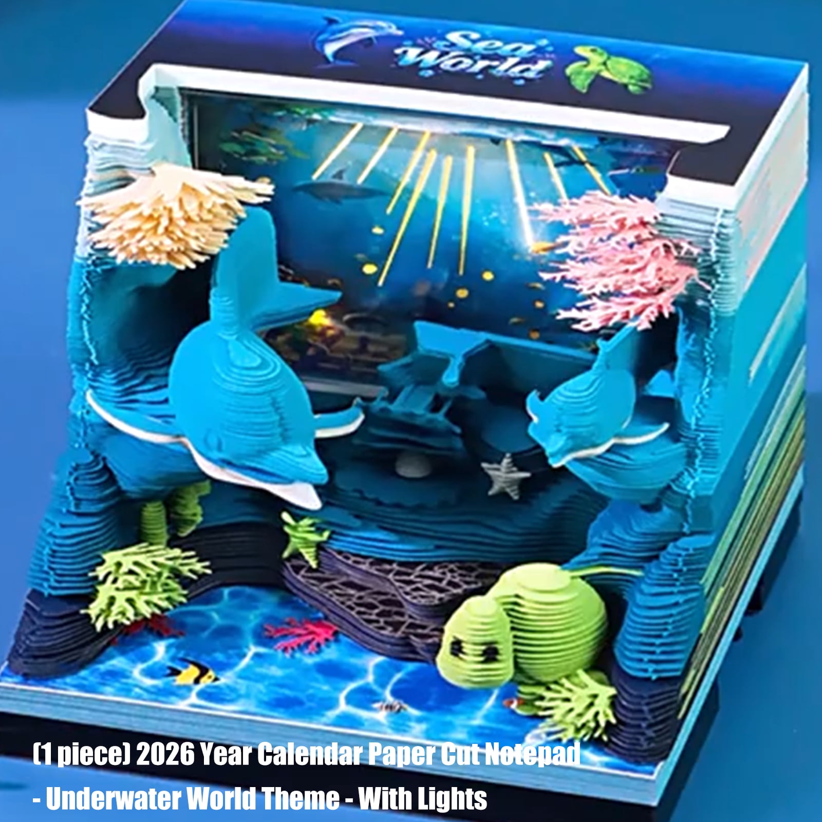 Sustainable 2026 Desk Calendar Featuring Marine Life Art Perfect For Motivation