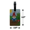 thumbnail image 5 of Garden Gnome with Toadstools Rectangle Leather Luggage Card Suitcase Carry-On ID Tag, 5 of 7