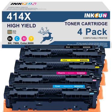 414X Toner Cartridge (with Chip) Compatible for HP 414X Toner for HP 414A W2020X Color Pro MFP M479fdw M479fdn M479dw M479dn M479 M454dw M454dn (4 Pack, Black Cyan Magenta Yellow)