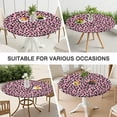 thumbnail image 7 of Pink and Black Of Leopard Print Round Fitted Tablecloth with Elastic Edge,Dining Table Cover Waterproof,Outdoor Round Tablecloth for Camping,Dining,Indoor and Outdoor, 7 of 7